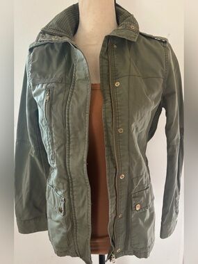 H&M Olive Utility Jacket with mGold Hardware